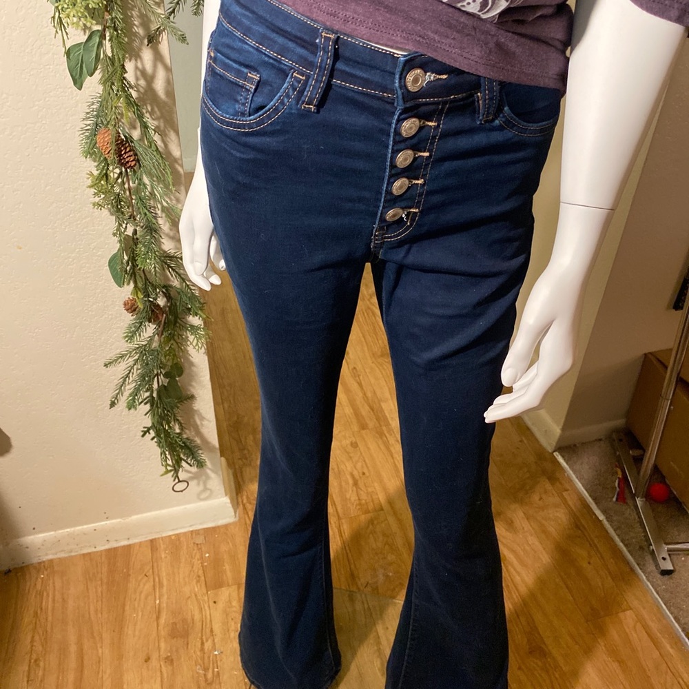 High Rise Super Flare Premium Denim by Vervet Flying Monkey Blue Wash 7-9